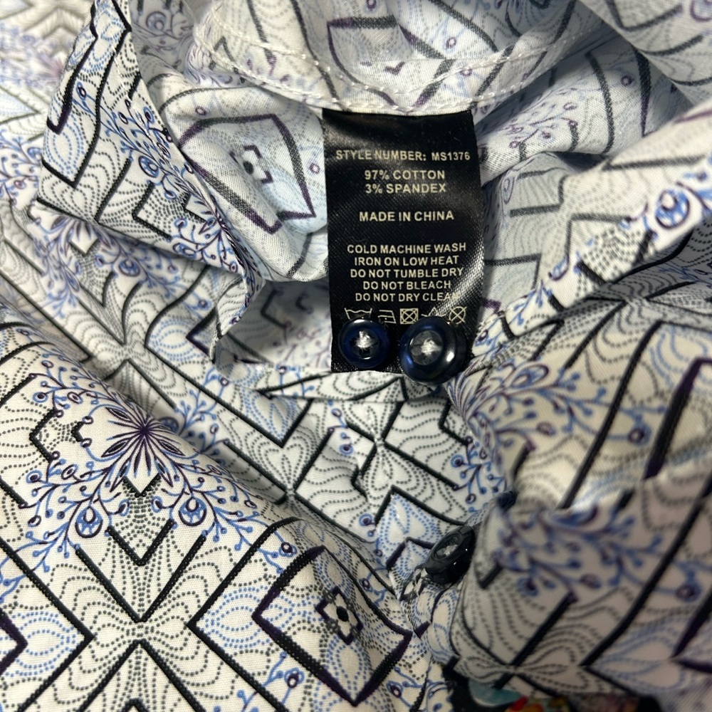 Ameri Mode Geometric Print Long-Sleeve Dress Shir… - image 11